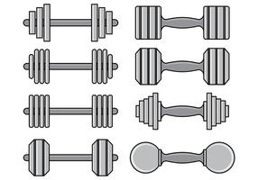 Set von Dumbell Icons vektor