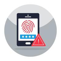 ein Premium-Download-Symbol für mobile biometrische Fehler vektor