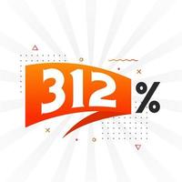 312-Rabatt-Marketing-Banner-Werbung. 312 Prozent verkaufsförderndes Design. vektor