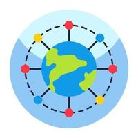 perfekt designikon för globalt nätverk vektor