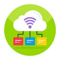 moderne Designikone von Cloud-WLAN vektor