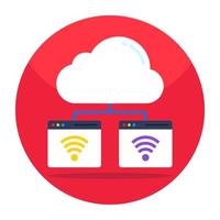 Premium-Download-Symbol des Cloud-Internet-Netzwerks vektor