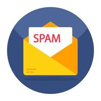 Vektordesign von Spam-Mails, flaches Symbol vektor