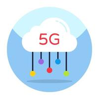 eine perfekte designikone des cloud-5g-netzwerks vektor