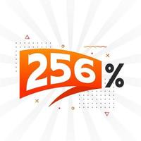 256 Rabatt-Marketing-Banner-Promotion. 256 Prozent verkaufsförderndes Design. vektor