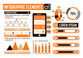 Orange infografiska element vektor