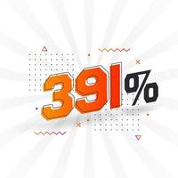 391 rabatt marknadsföring baner befordran. 391 procent försäljning PR design. vektor
