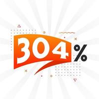 304-Rabatt-Marketing-Banner-Werbung. 304 Prozent verkaufsförderndes Design. vektor
