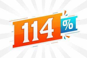 114 rabatt marknadsföring baner befordran. 114 procent försäljning PR design. vektor