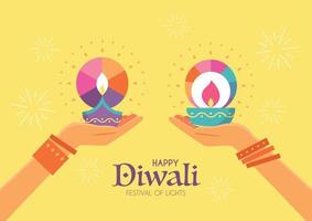 glückliches Diwali-Hindu-Festival-Kunstplakat vektor