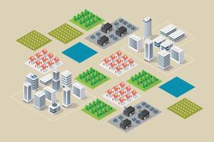 isometrisches gebäude stadtbild zonierung vektor