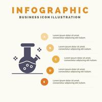 demo flaska labb trolldryck fast ikon infographics 5 steg presentation bakgrund vektor