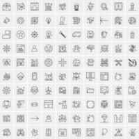 100 Business-Icons für Web- und Printmaterial vektor