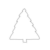 hand gezeichnete linie kunst des weihnachtsbaums. Vektor-Umriss-Illustration. vektor