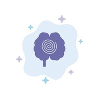 hjärna huvud hypnos psykologi blå ikon på abstrakt moln bakgrund vektor