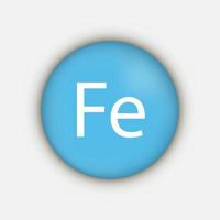 Symbol für Eisen-Fe-Mineral-Vitamin-Ergänzung. Vektor-Illustration. vektor