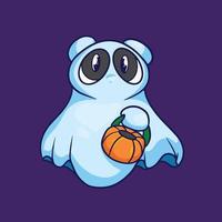 Panda-Cartoon-Halloween-Illustration vektor