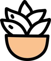de gyllene fat kaktus i en pott, ikon illustration, vektor på vit bakgrund