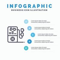 mp3 Liebe Herz Hochzeit Symbol mit 5 Schritten Präsentation Infografiken Hintergrund vektor