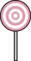 runda rosa lolipop, illustration, vektor på vit bakgrund.