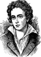 percy bysshe Shelley, årgång illustration vektor