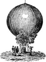 Heißluftballon, Vintage Illustration. vektor