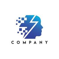Mind-Flash-Logo, Brainstorming-Logo vektor