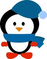 Pinguin mit Hut, Illustration, Vektor auf weißem Hintergrund.