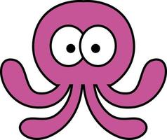 rosa Oktopus, Illustration, auf weißem Hintergrund. vektor