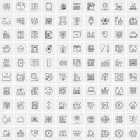 satz von 100 universellen modernen dünnen liniensymbolen für mobile und web-mix-geschäftssymbole wie pfeile avat vektor