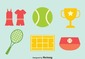 Tennis platt ikoner Vector