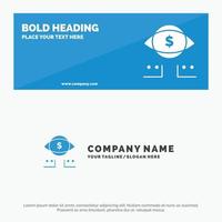 Eye-Dollar-Marketing-Digital-Solid-Icon-Website-Banner und Business-Logo-Vorlage vektor