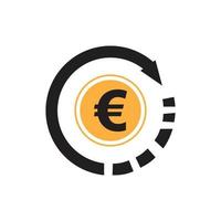 Euro-Geld-Vektor-Icon-Illustration Design-Vorlage - Vektor