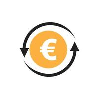 Euro-Geld-Vektor-Icon-Illustration Design-Vorlage - Vektor