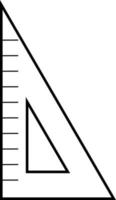 einfaches Dreiecklineal, Symbolabbildung, Vektor auf weißem Hintergrund