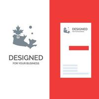 karte kanada blatt graues logo design und visitenkartenvorlage vektor