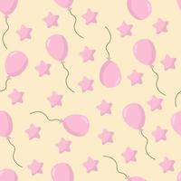 sömlös bakgrund med fest ballonger av annorlunda färger idealisk för bebis dusch.luft ballonger vektor sömlös mönster. gul bakgrund