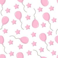 sömlös bakgrund med fest ballonger av annorlunda färger idealisk för bebis dusch.luft ballonger vektor sömlös mönster. design för Hem dekor, textil,. vit bakgrund