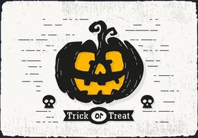 Trick eller fest Halloween pumpa vektor illustration