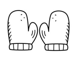 Winter gemütliche Fäustlinge, Cartoon-Vektor-Illustration von Doodle-Stil. isoliert auf weiß vektor