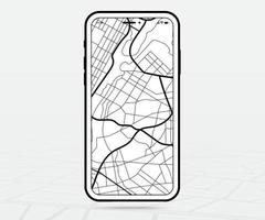 Karta gps navigering ux ui översikt, smartphone Karta Ansökan och destination precisera på skärm, app Sök Kartor navigera, teknologi Karta, stad navigering Kartor, Karta ikon, spårning, plats, vektor