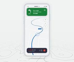 Karta gps navigering ux ui begrepp, smartphone Karta Ansökan destination punkt på skärm, app Sök Karta navigera, teknologi Karta, stad navigering Kartor, leverans ryttare, gata, Spår, plats vektor