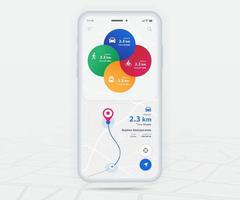 Karta gps navigering app ux ui begrepp, mobil Karta Ansökan, smartphone app Sök Karta navigering, teknologi Karta, stad navigering Kartor, stad gata, gps spårning, plats spårare, vektor