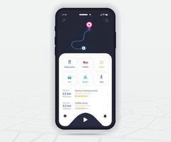 Karta gps navigering app ux ui begrepp, mobil Karta Ansökan, smartphone app Sök Karta navigering, teknologi Karta, stad navigering Kartor, stad gata, gps spårning, plats spårare, vektor