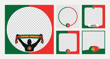 Ich unterstütze Portugal-Fußballweltmeisterschaftsprofil-Bilderrahmen-Banner für soziale Medien vektor