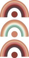 Regenbogen im flachen Stil. trendige komposition im boho-stil. vorlage für poster, innenarchitektur, karte, aufkleber. vektor