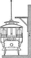 vagn plattform, årgång illustration. vektor