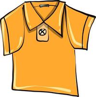 gelbes Hemd, Illustration, Vektor auf weißem Hintergrund
