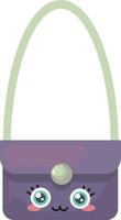 lila fint handväska, illustration, vektor på vit bakgrund