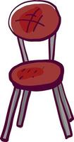 röd stol, illustration, vektor på vit bakgrund